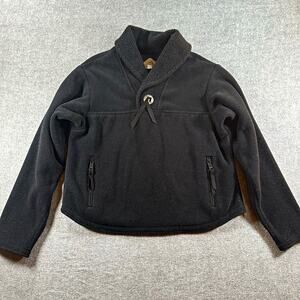 Wyoming Wear Women’s Black Fleece Pullover Jacket Concho Collar Pockets Size M